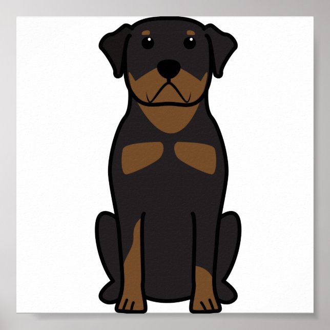 Pôster Rottweiler - Cartoon (Frente)