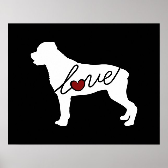 Pôster Rottweiler (Rottie) Love (Frente)