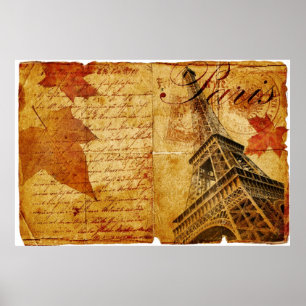 Poster Rotulação do vintage de Paris