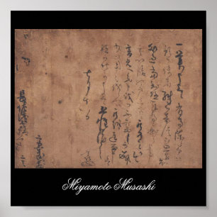 Poster Rotule escrito por Miyamoto Musashi, C. 1600's