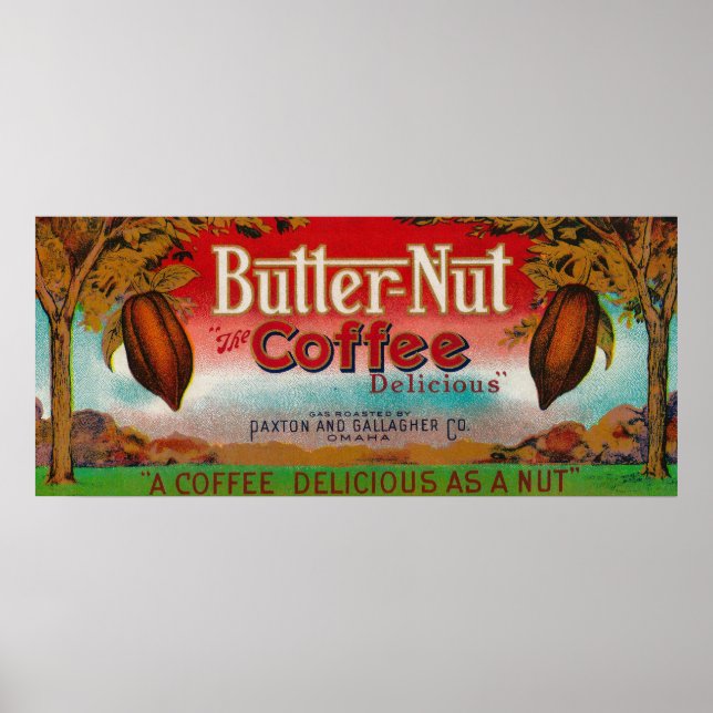 Poster Rótulo de Café Butter NutOmaha, NE (Frente)