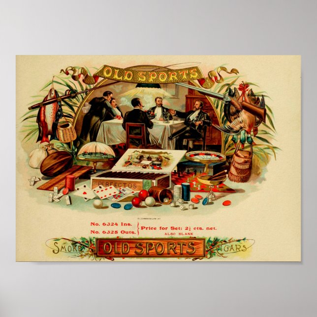 Poster Rótulo de Caixa de Charuto Vintage (Frente)
