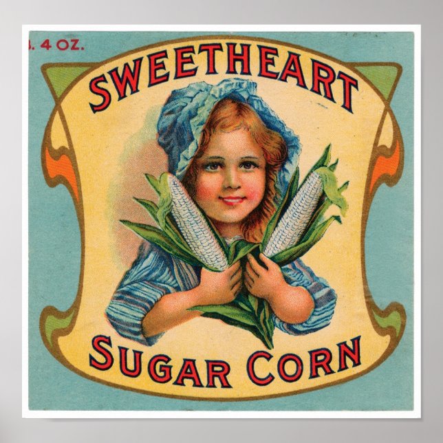 Pôster Rótulo de colheita de milho doce (Frente)