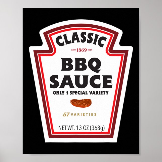 Poster Rótulo de Garrafa de Molho Clic Bbq Piada de Hallo (Frente)