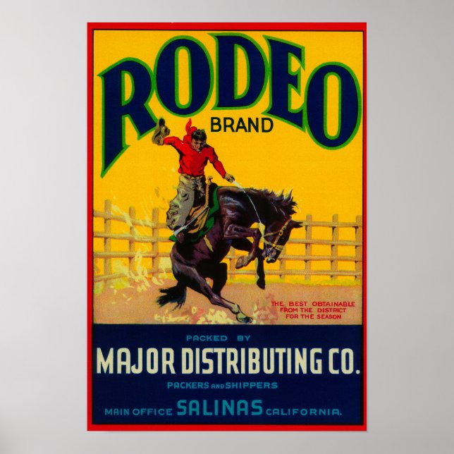 Poster Rótulo de Legume do RodeioSalinas, CA (Frente)