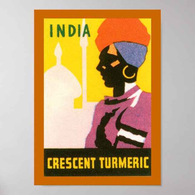 Pôster Rótulo Tumérico Crescente (borda) (Frente)