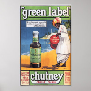 Poster Rótulo Verde CHUTNEY INDIAN MANGO Anúncio da Comid