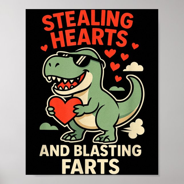 Poster Roubando Corações E Explodindo Fartos Trex Criança (Frente)