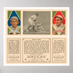 Poster Roubando Terceiro Beisebol Red Sox 1912