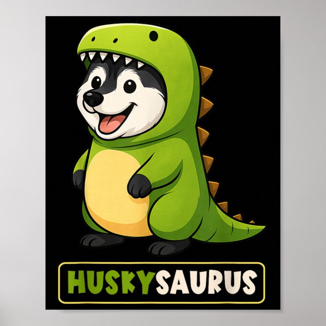 Poster Rouco Dinossauro Constume Trex Huskysaurus Animal  (Frente)