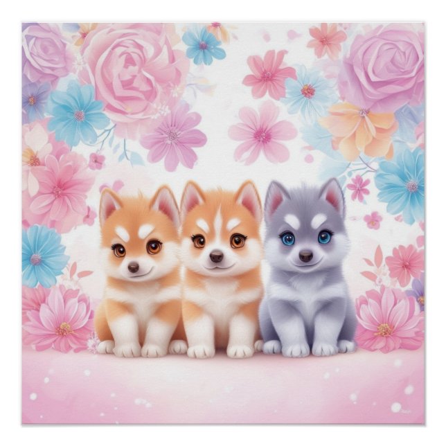 Pôster Rouco Kawaii Pair Wall Art & Poster (Frente)