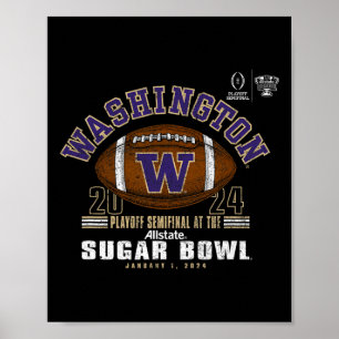 Poster Roucos Sugar Bowl 2024 Cfp Futebol Vintage Logo