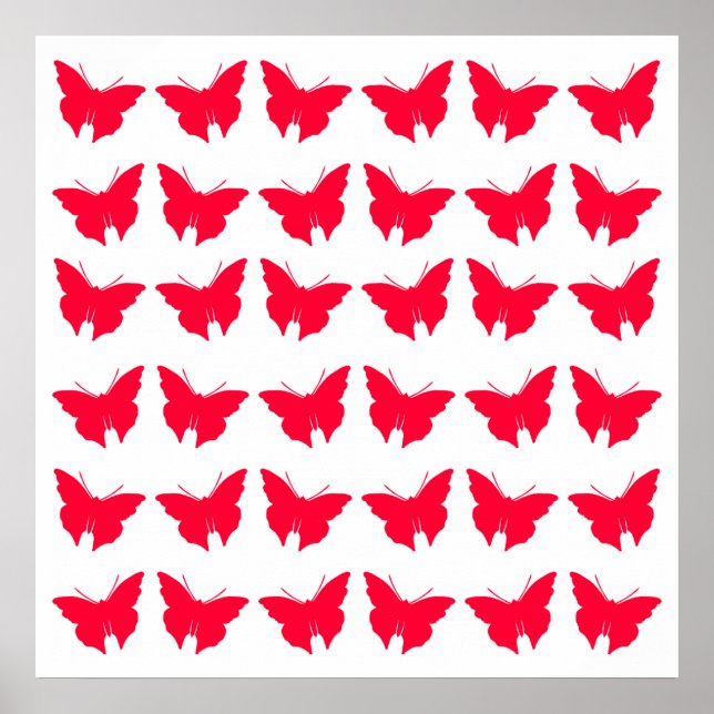 Pôster Rouge Bold Butterflies (Frente)
