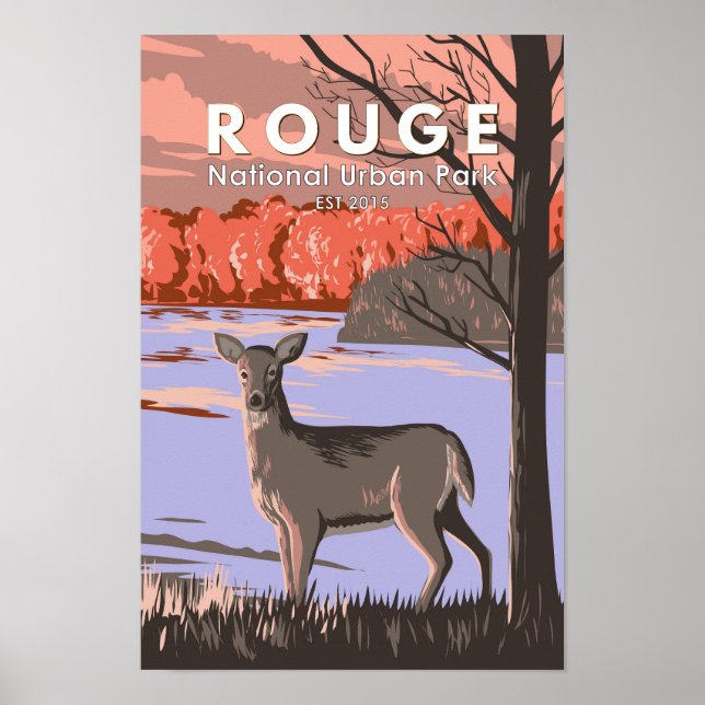 Poster Rouge National Urban Park Canada Viagem Vintage (Frente)