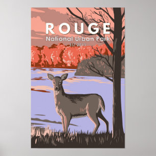Poster Rouge National Urban Park Canada Viagem Vintage
