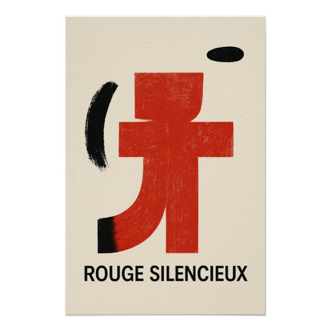 Pôster Rouge Silencieux – Affiche Géométrique (Frente)