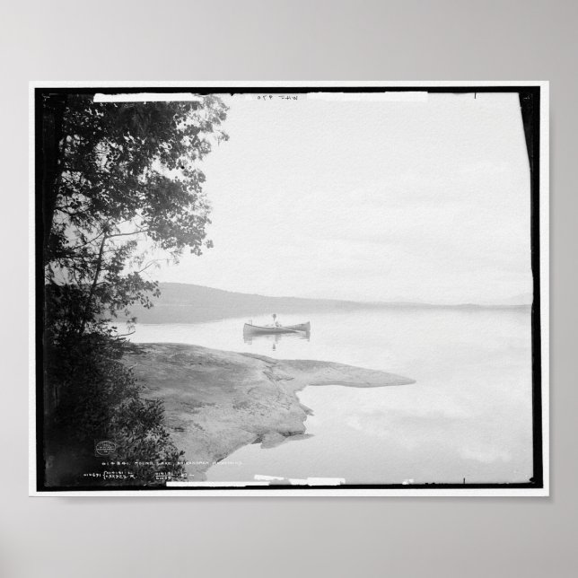 Poster Round Lake, Adirondacks, Nova Iorque, Canoagem (Frente)
