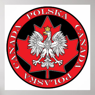 Pôster Round Polska Canada Leaf