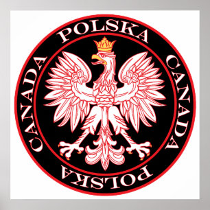 Poster Round Polska Canada Red Eagle