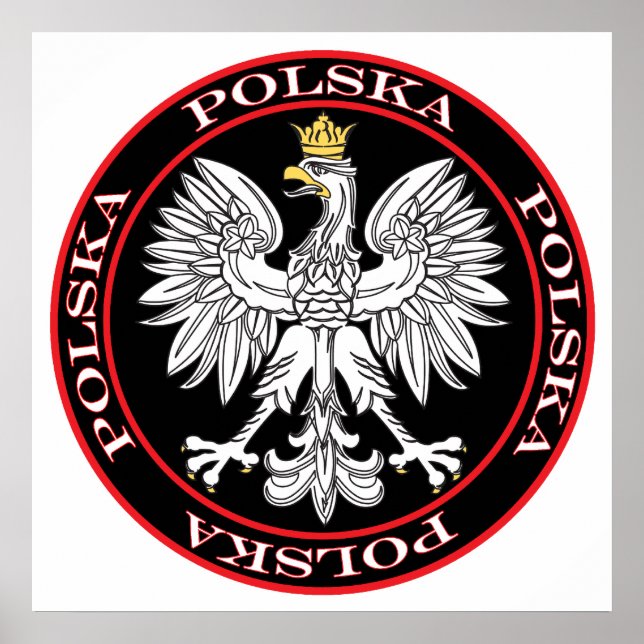 Pôster Round Polska Eagle (Frente)
