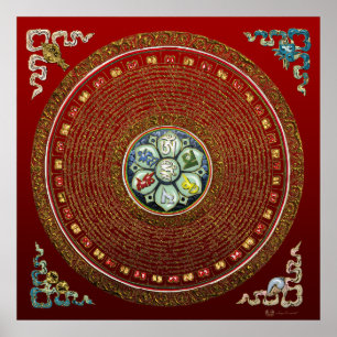 Poster Round Tibetano "OM" Mantra Mandala