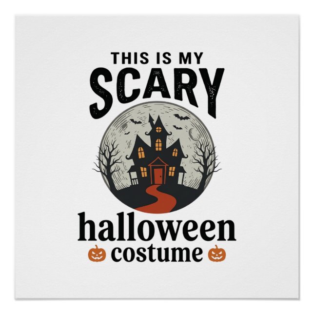 Pôster Roupa Assustadora de Halloween Casa Assombrada Des (Frente)