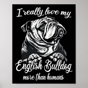 Poster Roupa Buldogue Ama Meu Buldogue Inglês