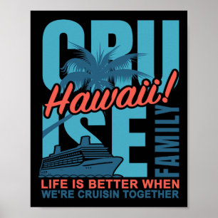 Poster Roupa Combinando Cruzeiro Família Havaí Fofa Havai