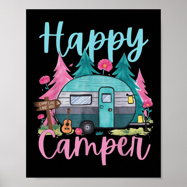 Poster Roupa de acampamento engraçada feliz para trailer  (Frente)