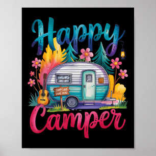 Poster Roupa de acampamento engraçada feliz Trailer Rv Cr