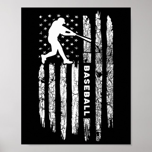Poster Roupa de Baseball de Bandeira Americana - Baseball (Frente)