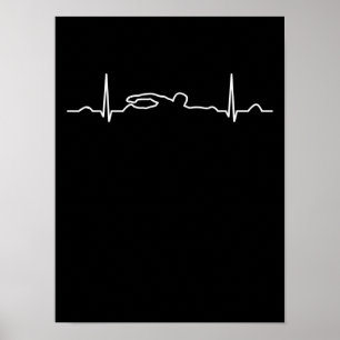Poster Roupa de batimento cardíaco sofisticado, nataçã