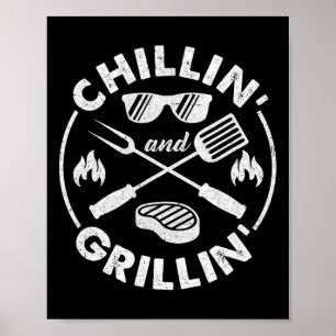 Poster Roupa de Chillin And Grillin Pai Grillador Diverti