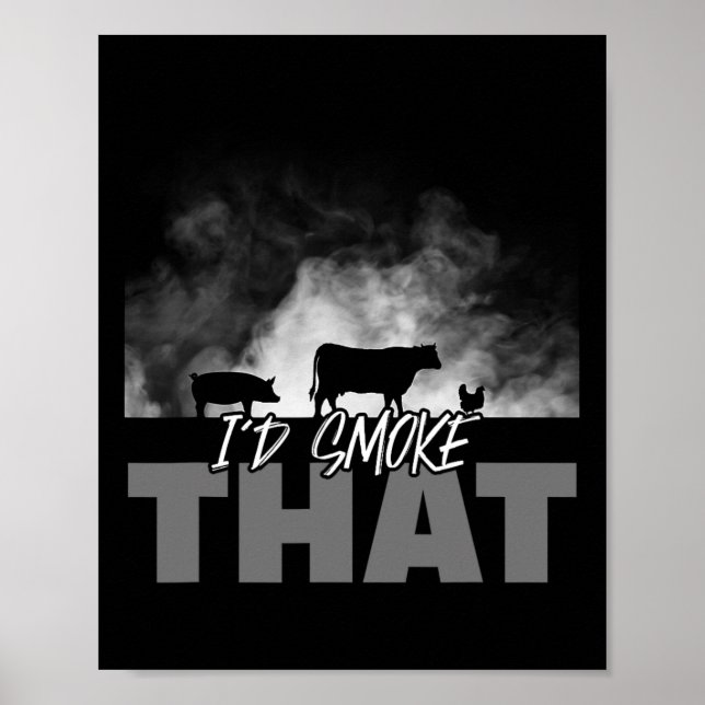Poster Roupa De Churrasco De Grelha pai - Eu Fumaria Aque (Frente)