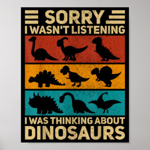 Poster Roupa de Dinossauro Engraçada Vintage Tipos de Di