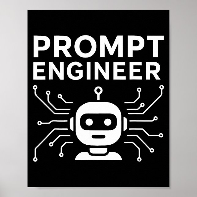 Poster Roupa de Engenheiro de Prompt Piada de Tecnologia  (Frente)