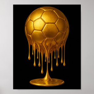 Poster Roupa de Espírito Dourado Escorrendo de Futebol pa