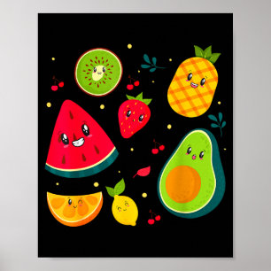 Poster Roupa de Fruta Chá Doce Salada de Frutas Homens Mu
