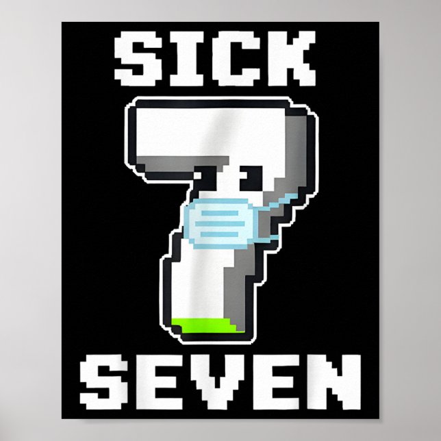 Poster Roupa de Halloween do Meme de Pixel Sete Divertida (Frente)