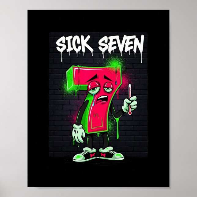Poster Roupa de Halloween do Meme Sick Seven 67 Diversão  (Frente)