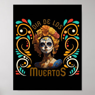 Poster Roupa de homem Caveira de Açúcar La Catrina Dia do