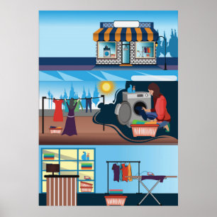 Poster roupa de ilustrador