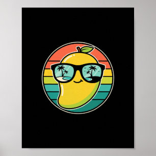 Poster Roupa de Manga Retro Legal Óculos de Sol Tropicais