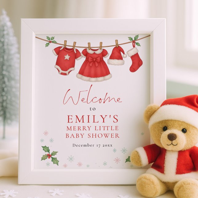 Poster Roupa de Natal Bem-vindo Chá de Bebê (Criador carregado)