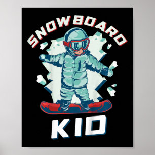 Poster Roupa de Neve Crianças Uni 2t Cartoon Preto Snowbo