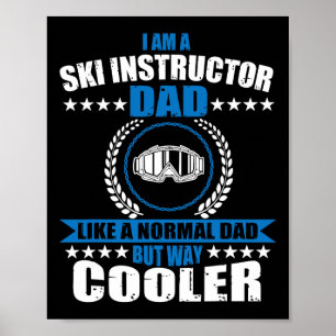 Poster Roupa de Papai Instrutor de Esqui Engraçado para o