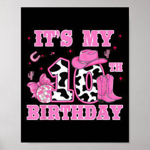 Poster Roupa de Rodeio de Feliz Aniversário de 10 anos Me