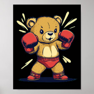Poster Roupa De Urso Esportivo Para Amantes De Luvas E Bo