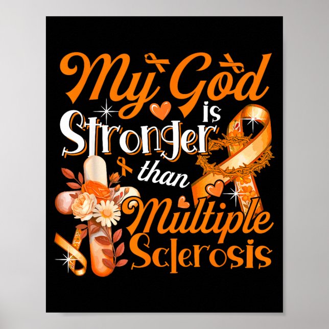 Poster Roupa Deus Orgulhoso Mais Forte Que Esclerose Múlt (Frente)