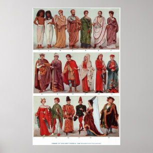Poster Roupa, egípcio, grego, romano, bizantino, etc.